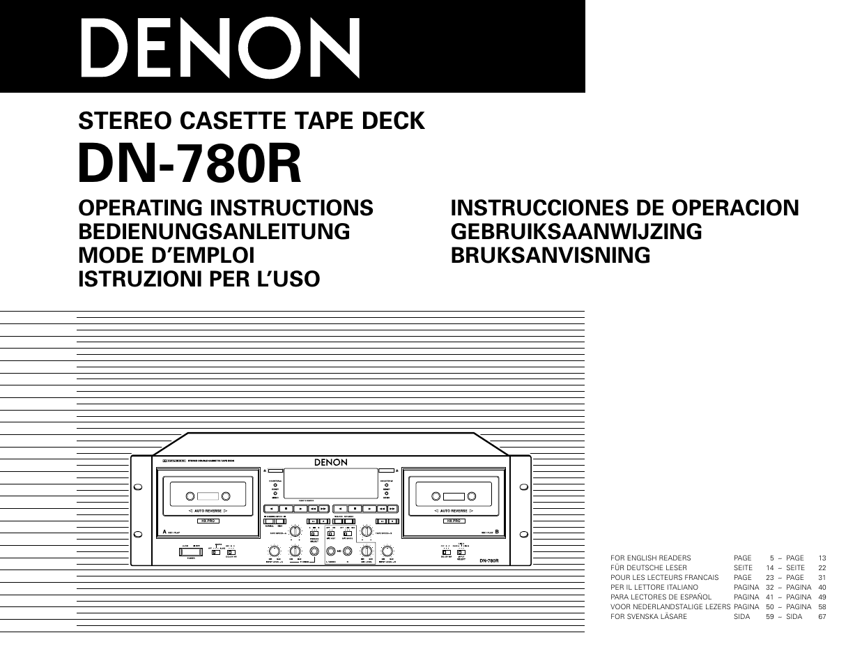 Denon DN-780R User Manual | 18 pages