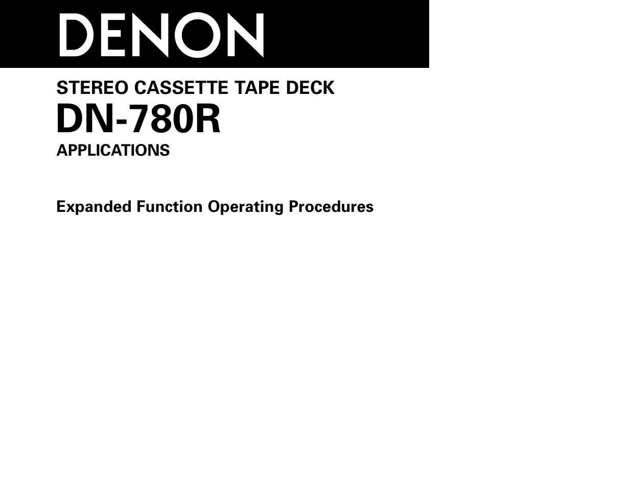 Dn-780r | Denon DN-780R User Manual | Page 15 / 18