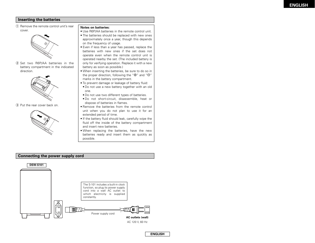 Denon S-101 User Manual | Page 15 / 138