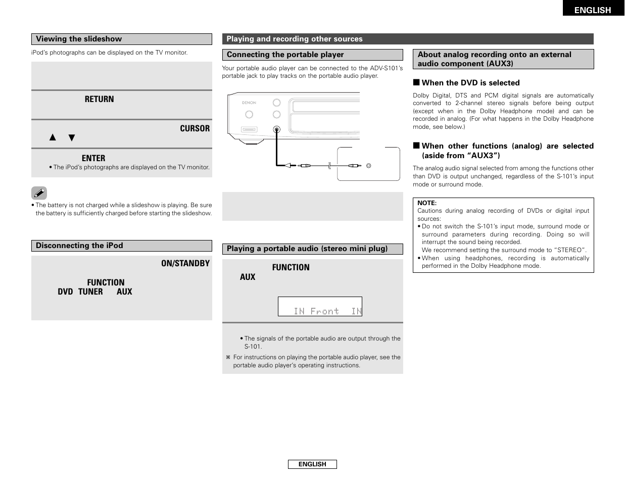 Denon S-101 User Manual | Page 31 / 138