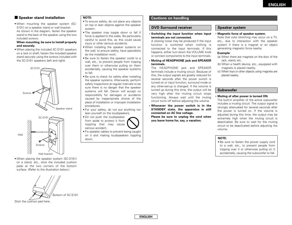 Denon S-101 User Manual | Page 7 / 138