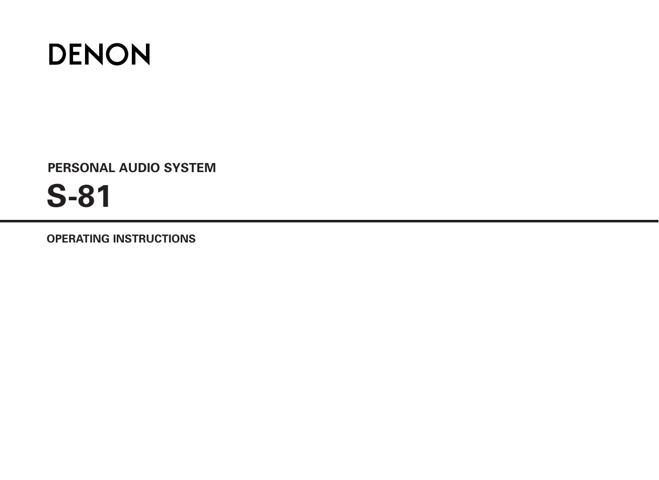 Denon S81 User Manual | 36 pages