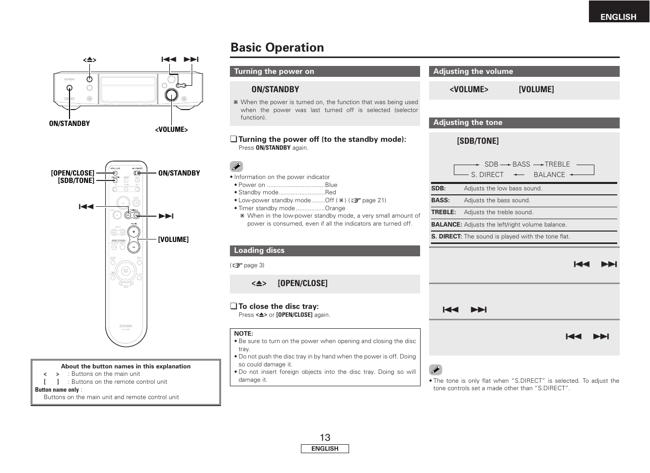 Basic operation | Denon S81 User Manual | Page 17 / 36