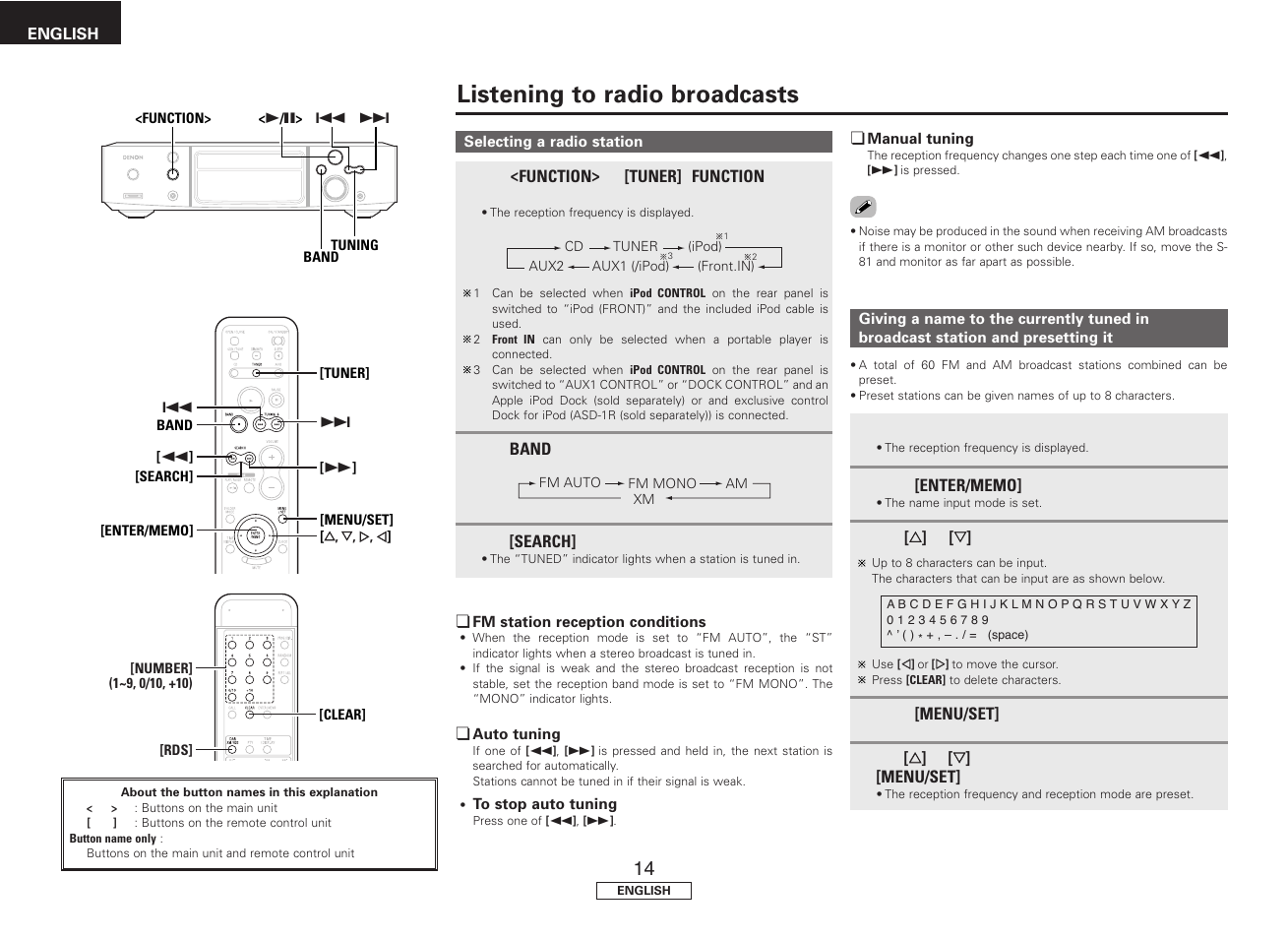 Listening to radio broadcasts | Denon S81 User Manual | Page 18 / 36