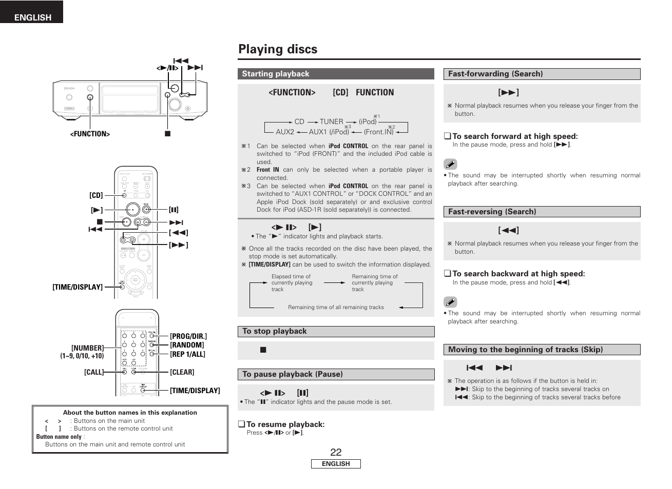 Playing discs | Denon S81 User Manual | Page 26 / 36