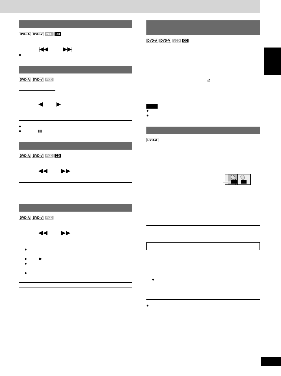 Skipping chapters or tracks, Frame-by-frame viewing, Fast forward and rewind—search | Slow-motion play, Starting play from a selected title or track, Selecting groups to play, Press [ : ] or [ 9, Press [ 2 ] or [ 1, Press [ 6 ] or [ 5, Press the numbered buttons to select the item | Denon DVD-1600 User Manual | Page 9 / 140