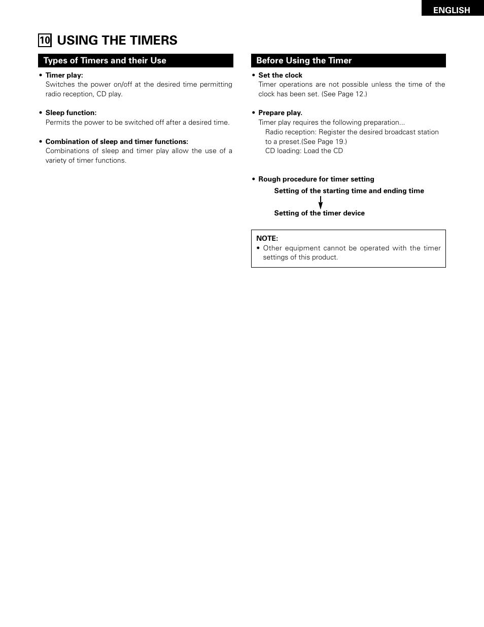 Using the timers | Denon D-A03 User Manual | Page 27 / 110