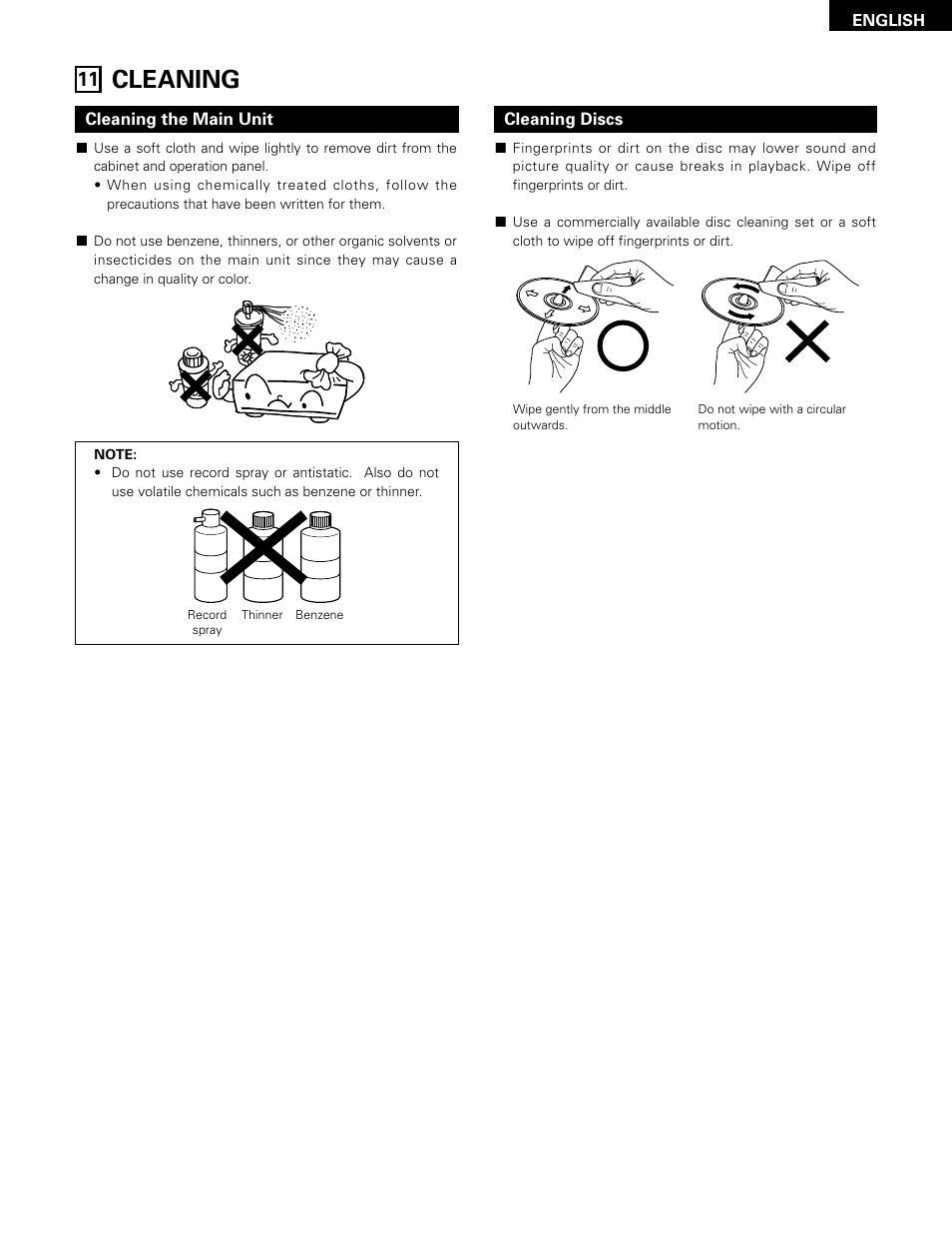 Cleaning | Denon D-A03 User Manual | Page 35 / 110