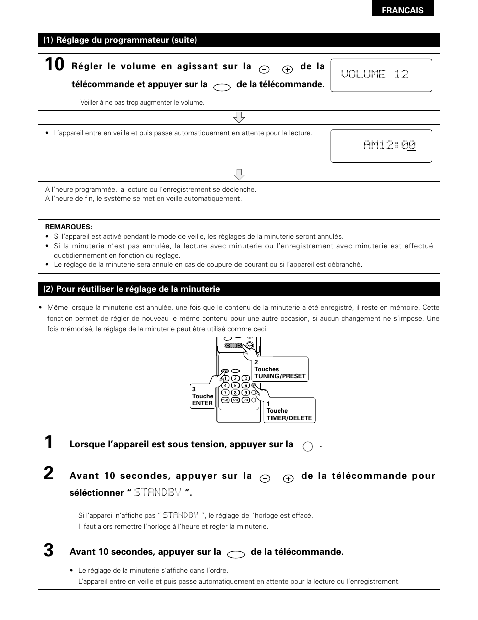 Volume 12, Am12:00 | Denon D-A03 User Manual | Page 65 / 110