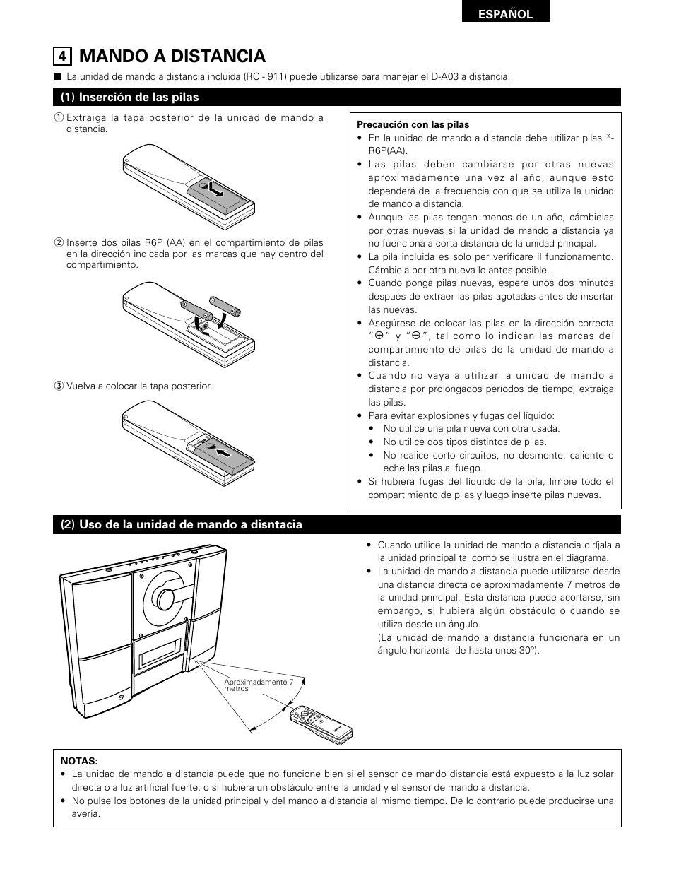 Mando a distancia | Denon D-A03 User Manual | Page 81 / 110