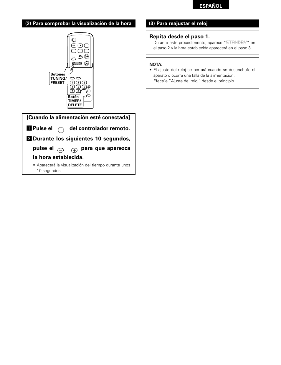 Repita desde el paso 1, Español | Denon D-A03 User Manual | Page 83 / 110