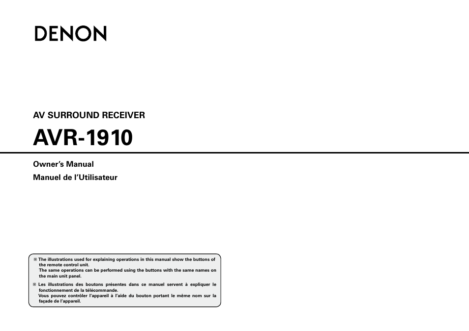 Denon AVR-1910 User Manual | 72 pages