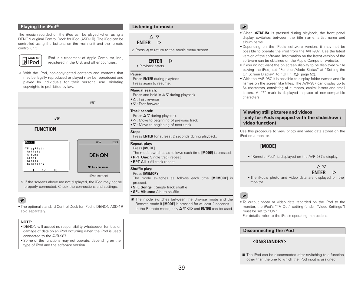 Denon AVR-987 User Manual | Page 43 / 80