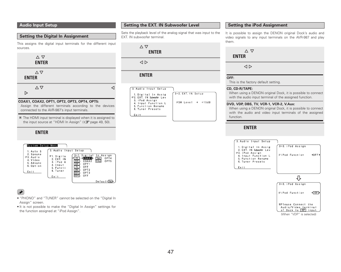 Denon AVR-987 User Manual | Page 51 / 80