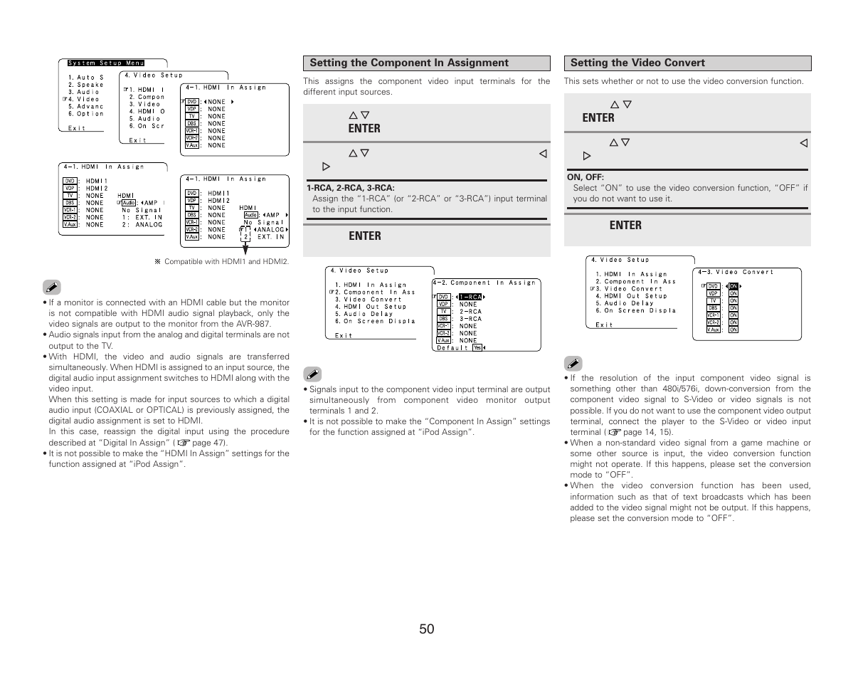 Denon AVR-987 User Manual | Page 54 / 80