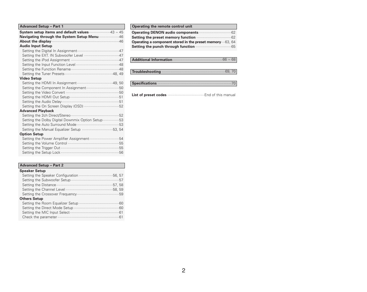 Denon AVR-987 User Manual | Page 6 / 80