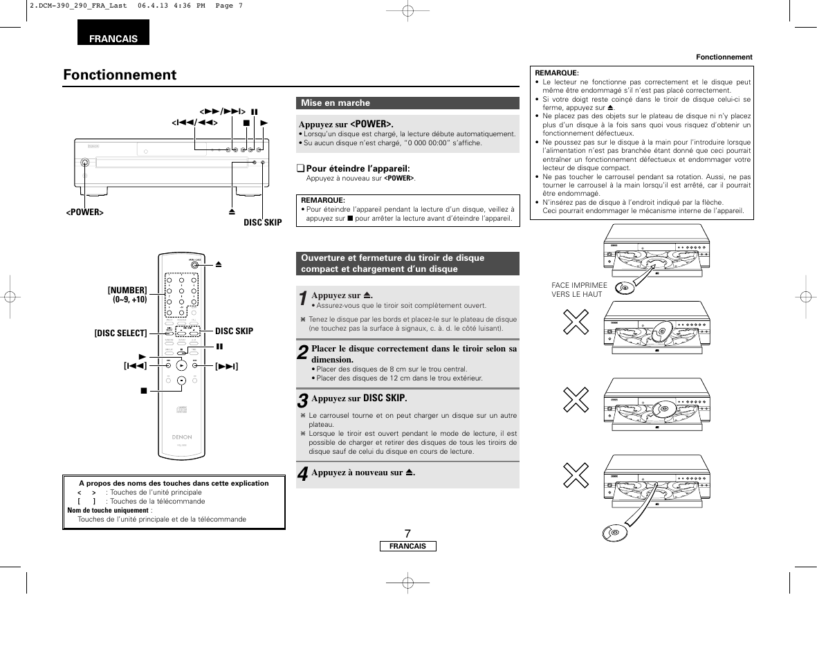 Fonctionnement | Denon DCM-390 User Manual | Page 22 / 40