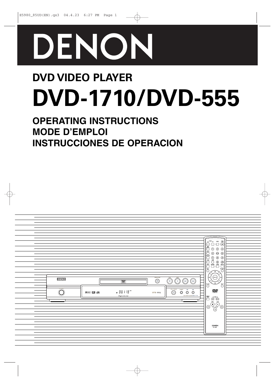 Denon DVD-555 User Manual | 28 pages