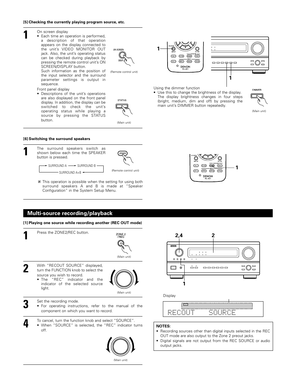 Recout source | Denon 1083 User Manual | Page 52 / 84