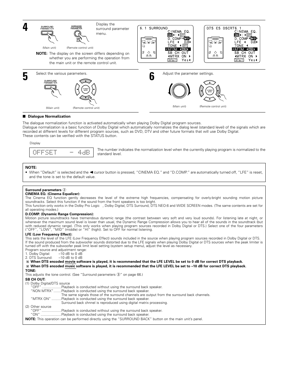 Offset - 4db | Denon 1083 User Manual | Page 60 / 84