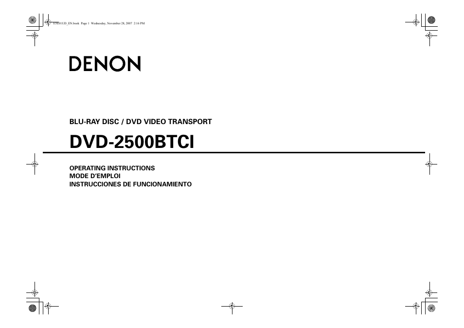 Denon DVD-2500BTCi User Manual | 40 pages