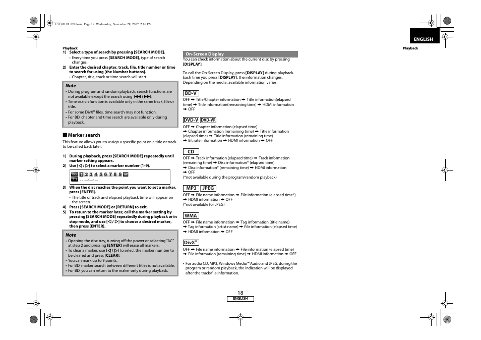On-screen display | Denon DVD-2500BTCi User Manual | Page 21 / 40