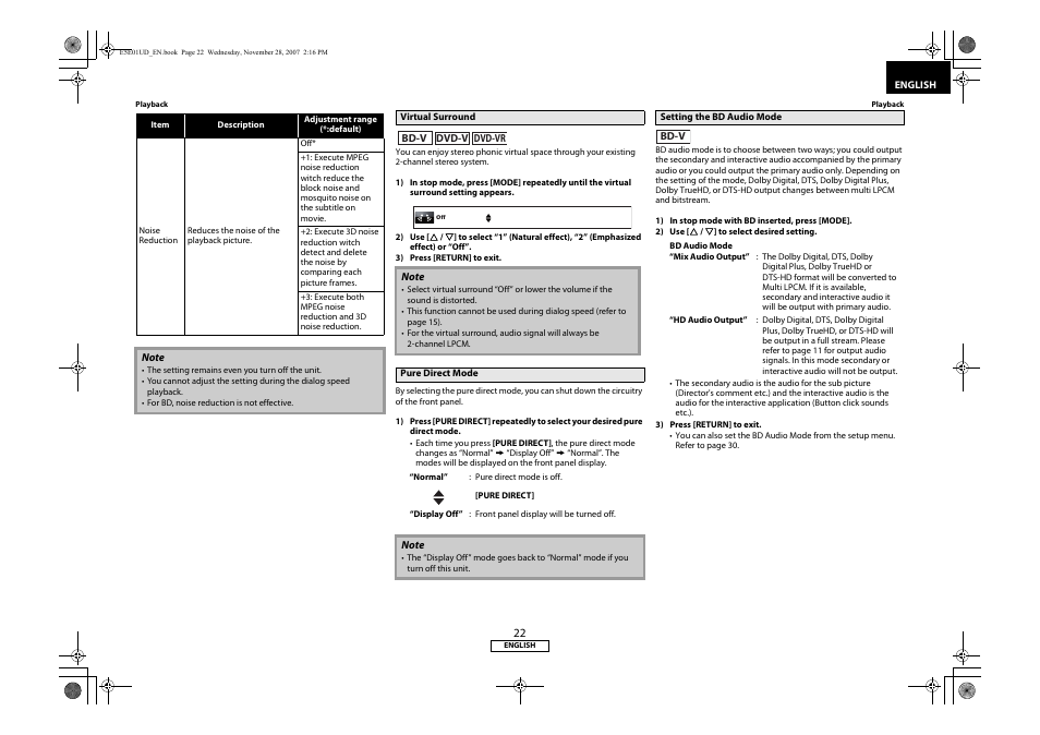 Ge 22 | Denon DVD-2500BTCi User Manual | Page 25 / 40