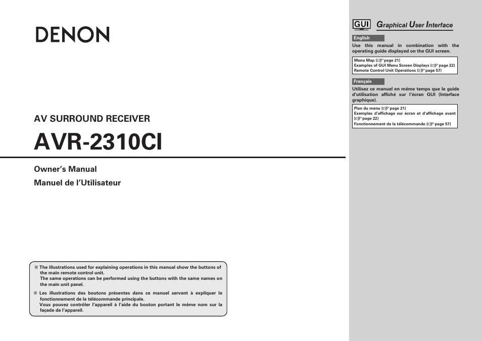 Denon AVR-2310CI User Manual | 78 pages