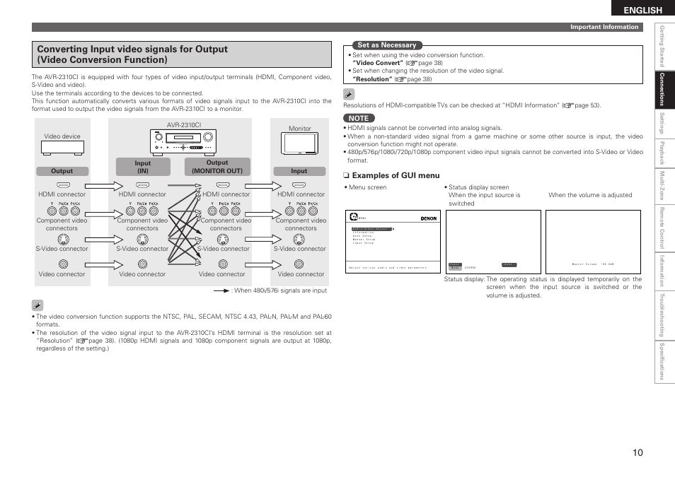 English | Denon AVR-2310CI User Manual | Page 13 / 78