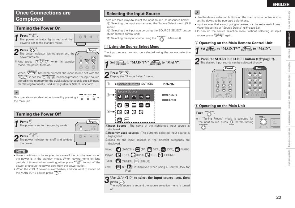 Once connections are completed | Denon AVR-2310CI User Manual | Page 23 / 78