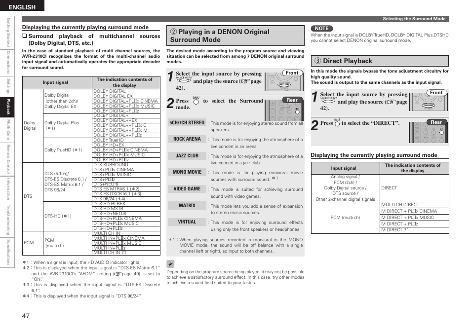 Denon AVR-2310CI User Manual | Page 50 / 78