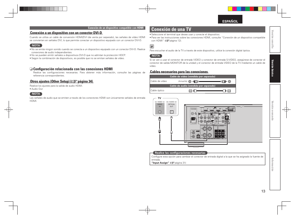 Conexión de una tv | Denon AVR-391 User Manual | Page 16 / 68