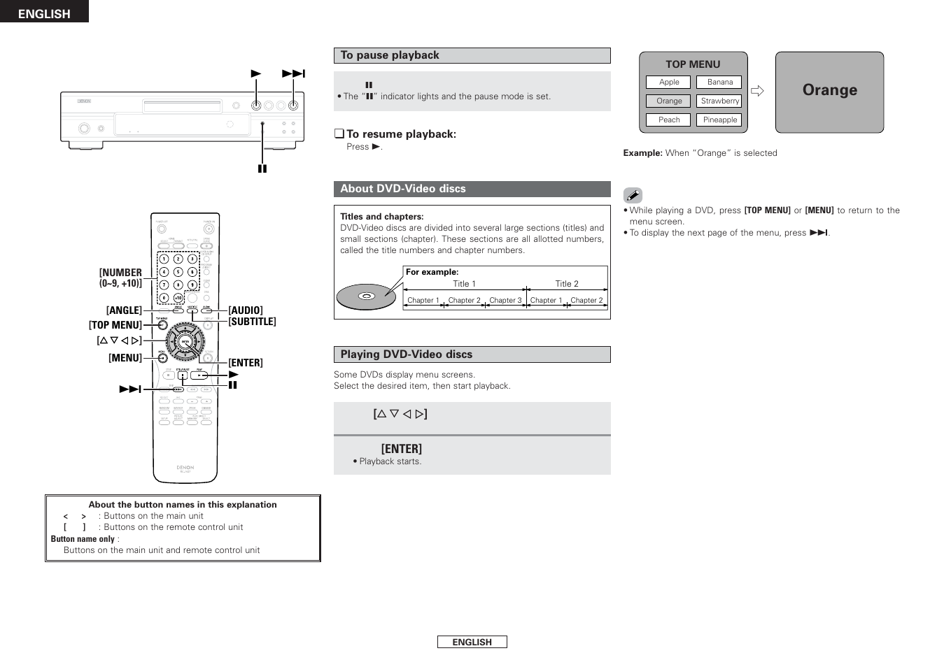 Orange | Denon DVD-2930CI User Manual | Page 36 / 52