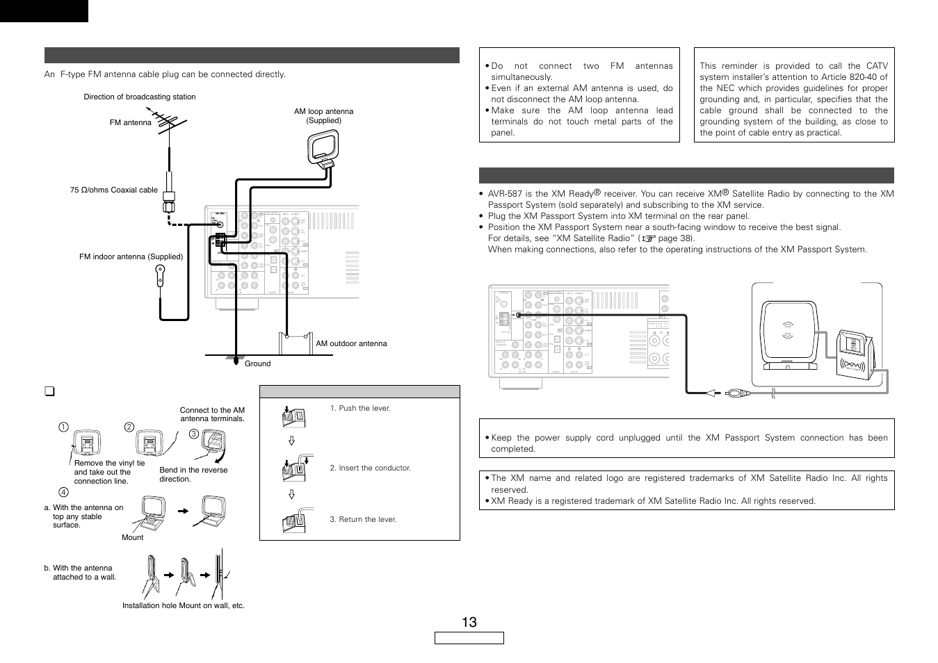 English | Denon AVR-587 User Manual | Page 16 / 60