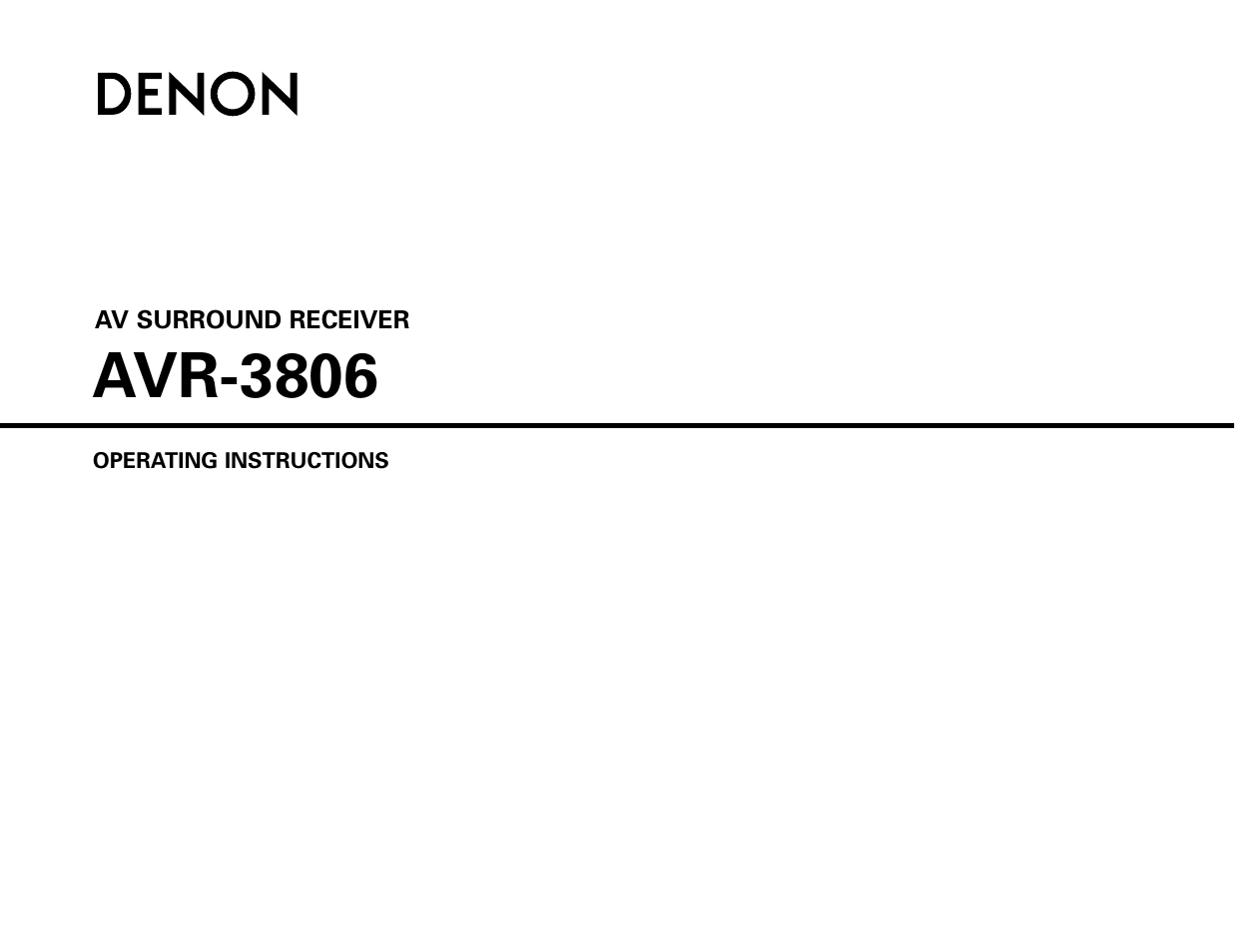 Denon AVR-3806 User Manual | 142 pages