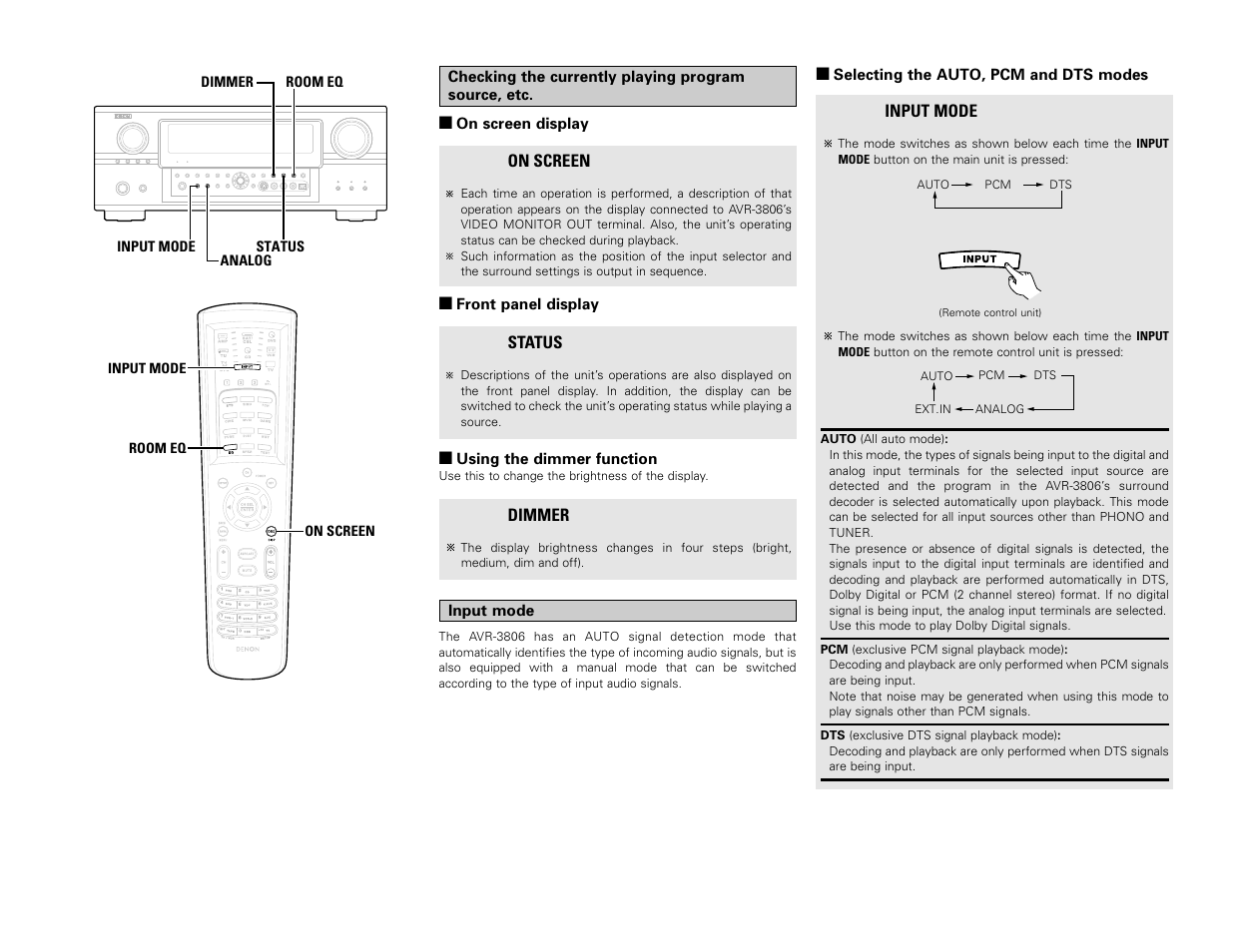 Denon AVR-3806 User Manual | Page 34 / 142