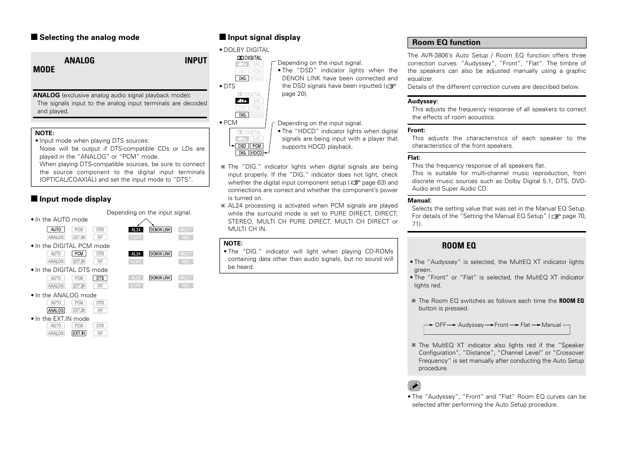 Denon AVR-3806 User Manual | Page 35 / 142
