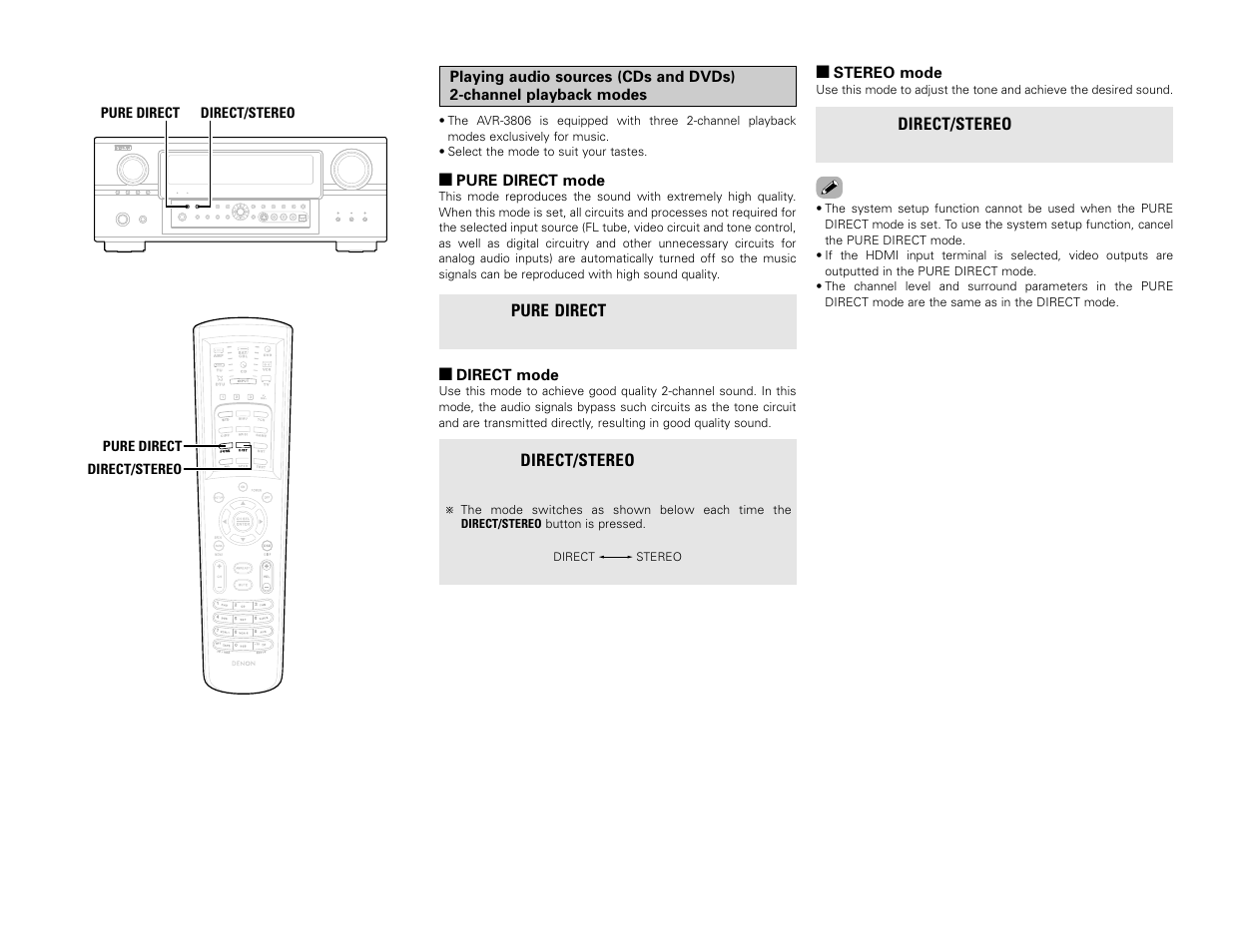 Denon AVR-3806 User Manual | Page 37 / 142