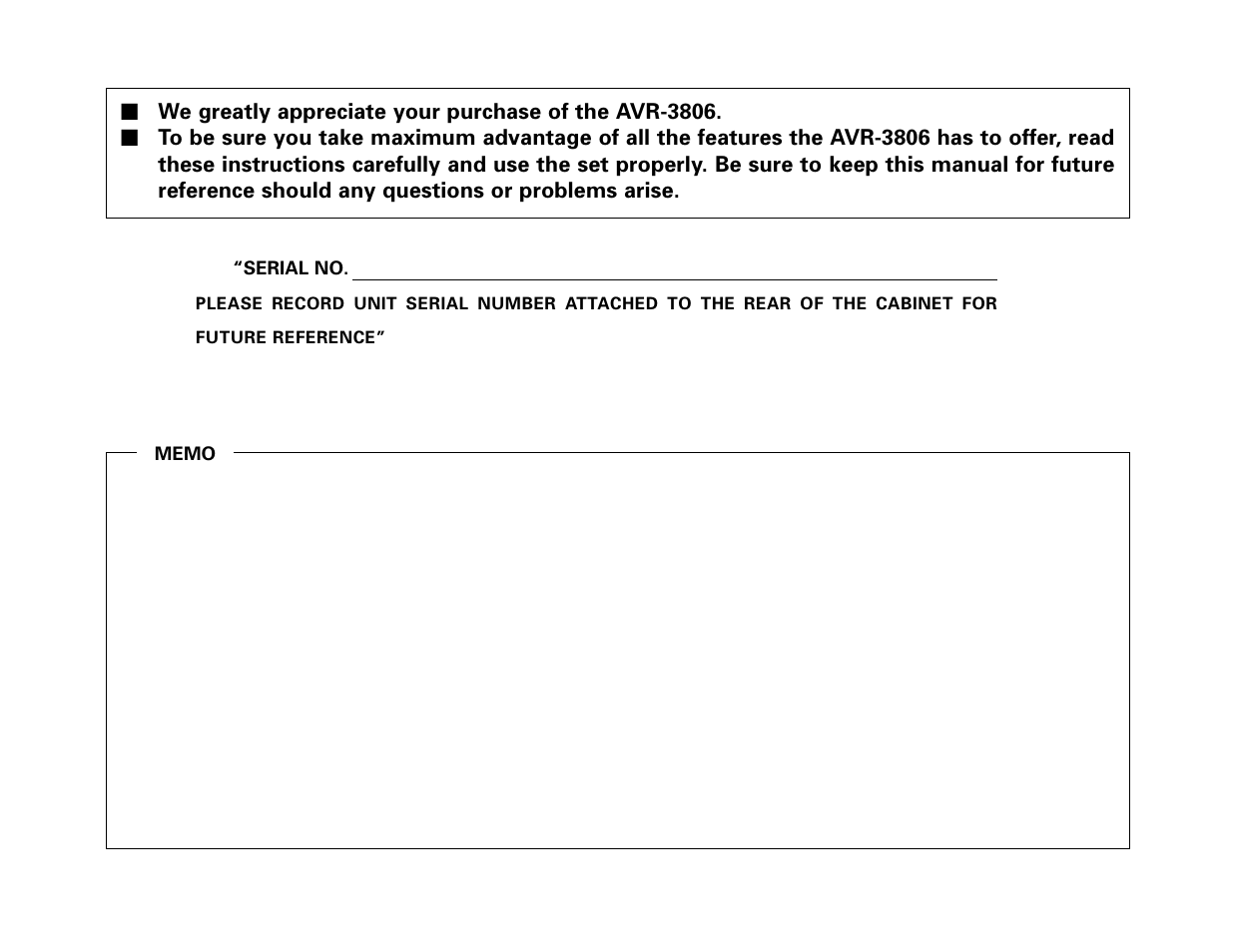Denon AVR-3806 User Manual | Page 6 / 142