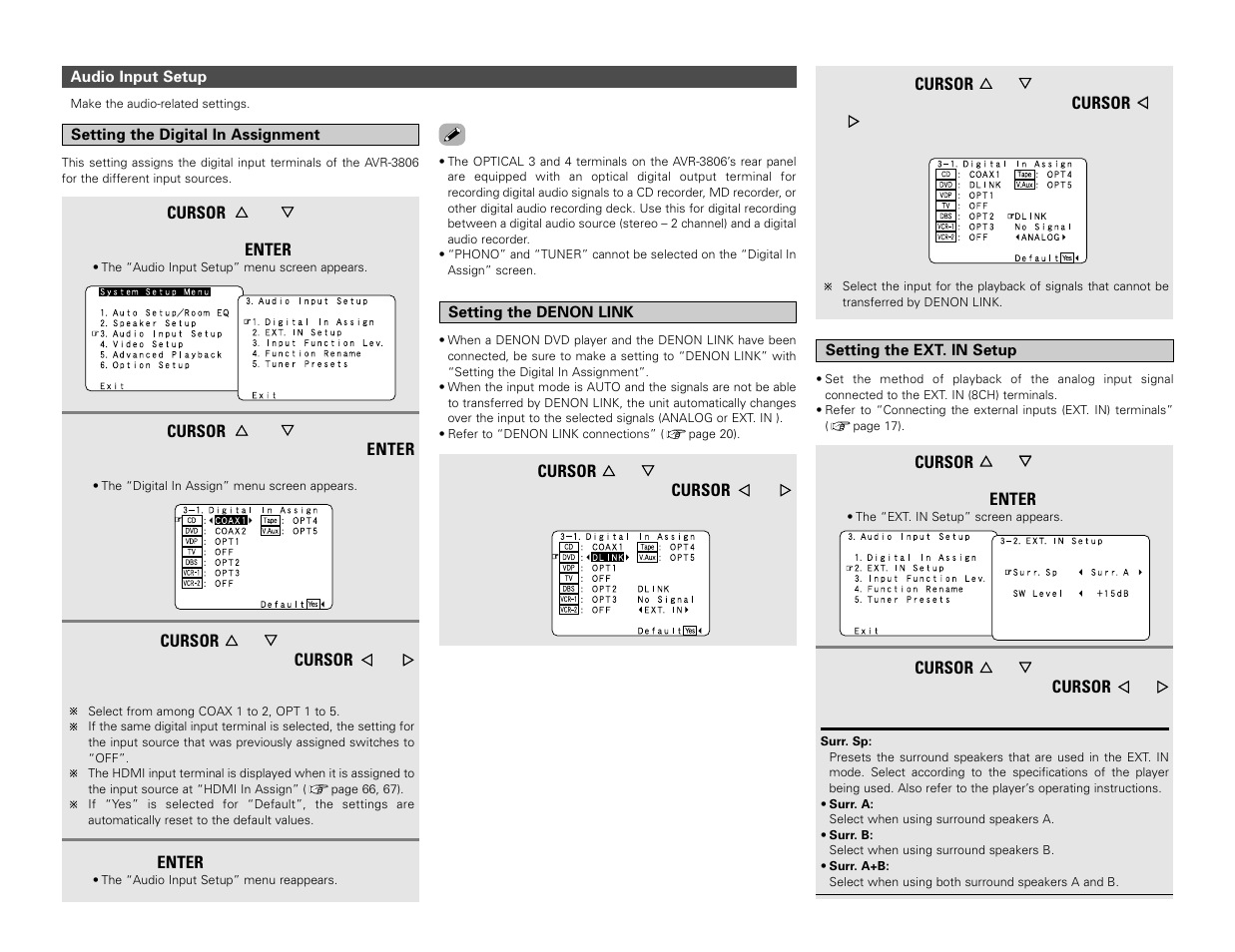 Denon AVR-3806 User Manual | Page 68 / 142