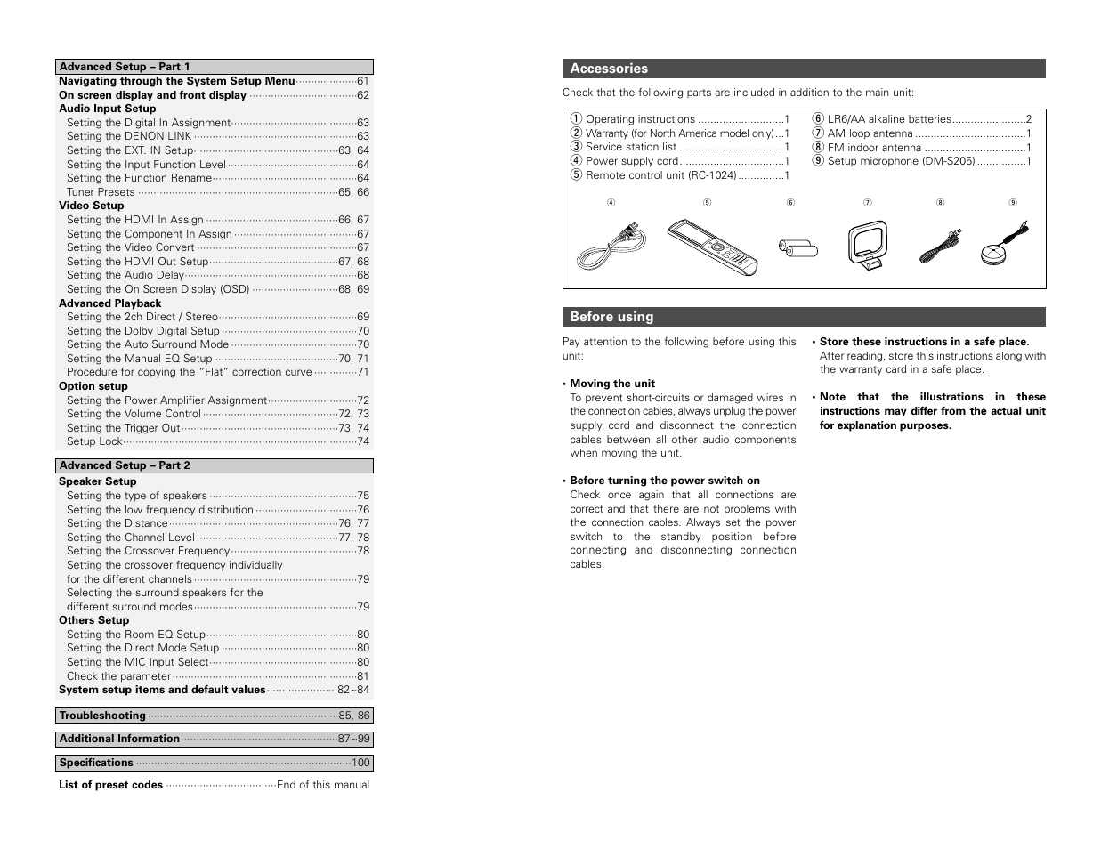 Denon AVR-3806 User Manual | Page 7 / 142