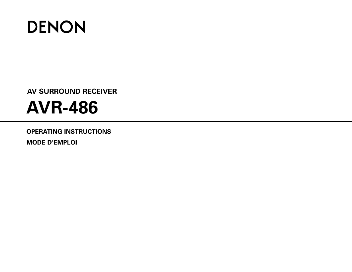 Denon AVR-486 User Manual | 53 pages