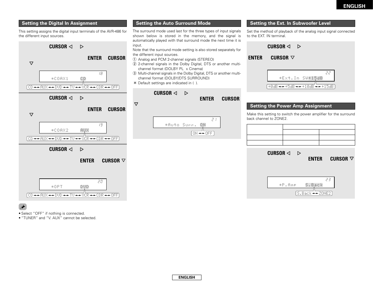 Denon AVR-486 User Manual | Page 19 / 53