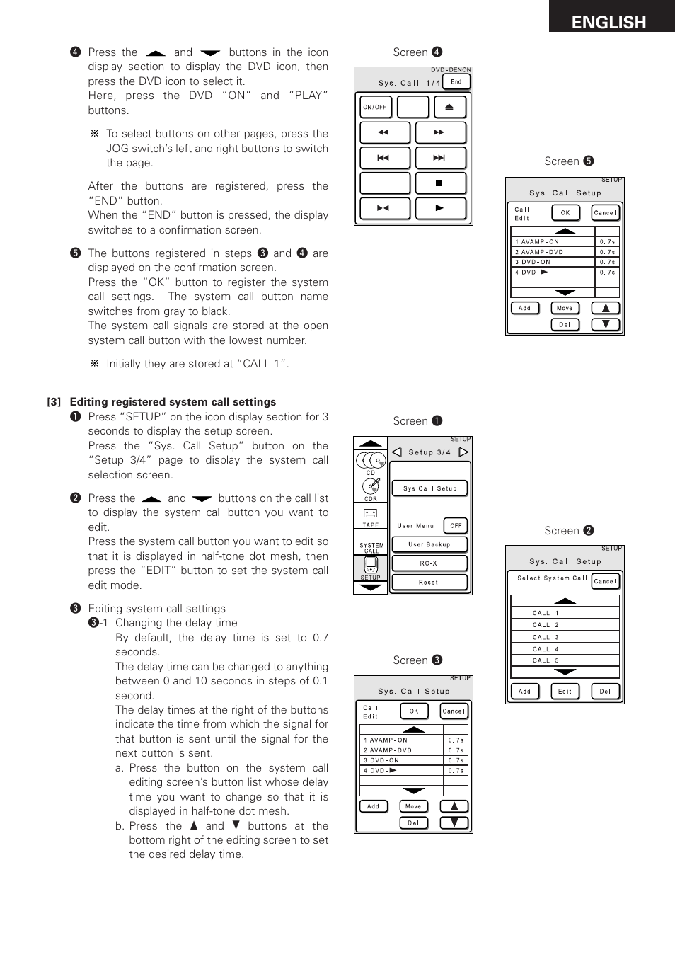 English | Denon RC-8000 User Manual | Page 21 / 39