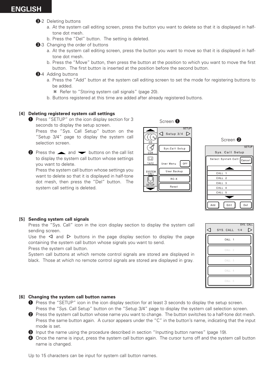 English | Denon RC-8000 User Manual | Page 22 / 39