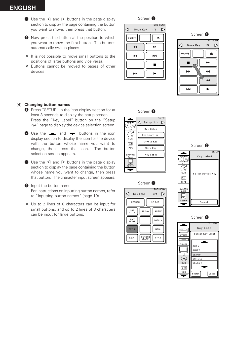 English | Denon RC-8000 User Manual | Page 30 / 39