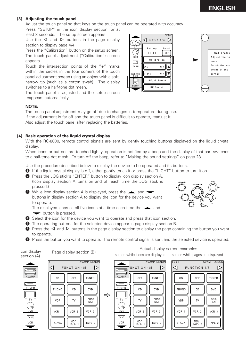 English | Denon RC-8000 User Manual | Page 5 / 39