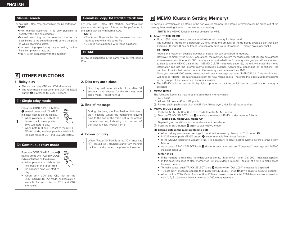 Other functions | Denon DN-D4500 User Manual | Page 14 / 88