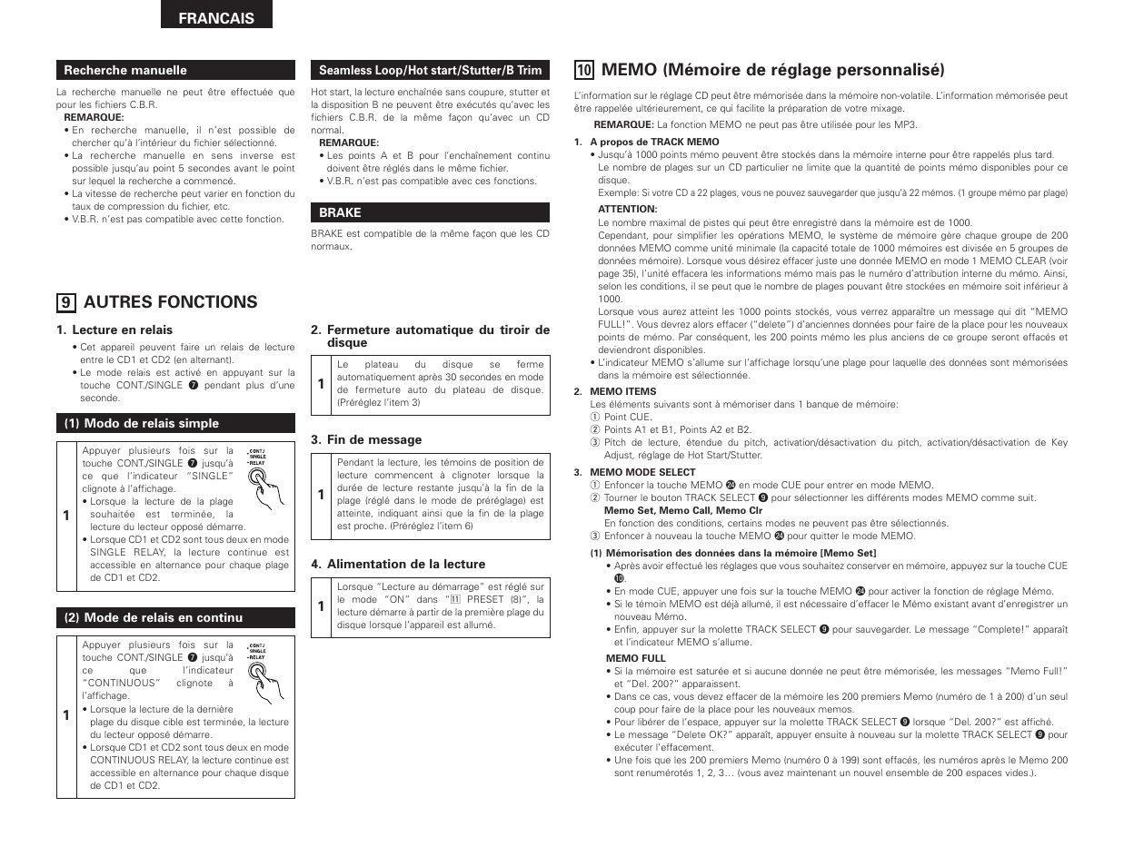 Autres fonctions | Denon DN-D4500 User Manual | Page 34 / 88