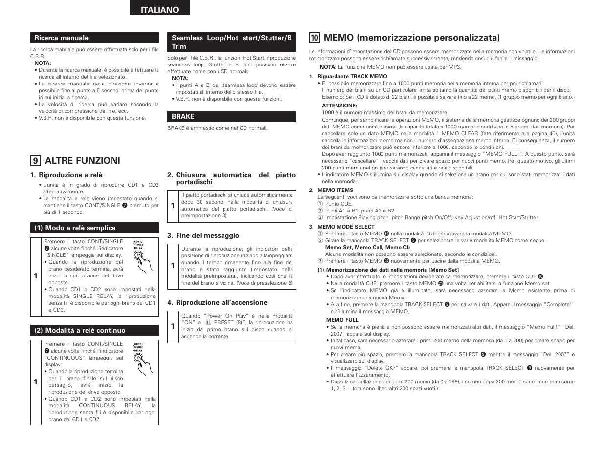 Altre funzioni | Denon DN-D4500 User Manual | Page 44 / 88